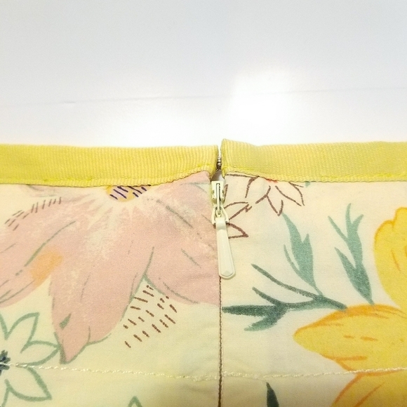 Vintage style Gathered Yellow Floral Skirt cottagecore plus Size 16 - Picture 5 of 12